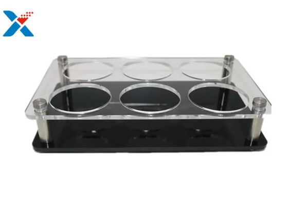 لوح أكريليك شفاف 2 مم حامل أكواب بـ 6 فتحات