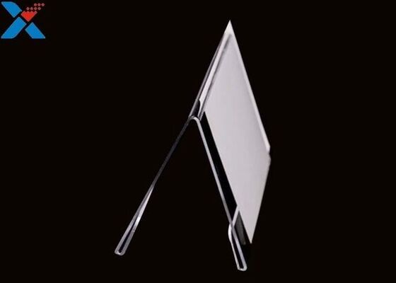 3 مم على شكل حرف V عرض أكريليك ورقة واضحة حاملي علامة البرسبيكس منضدية