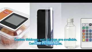 لفة فيلم PET شفافة مع علامة كورونا الملونة | BOPET عالي الجودة للطباعة